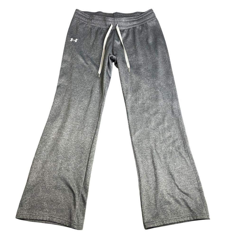 Under Armour Storm Gray Heather Semi-Fitted Wide Leg Sweatpants Womens Medium